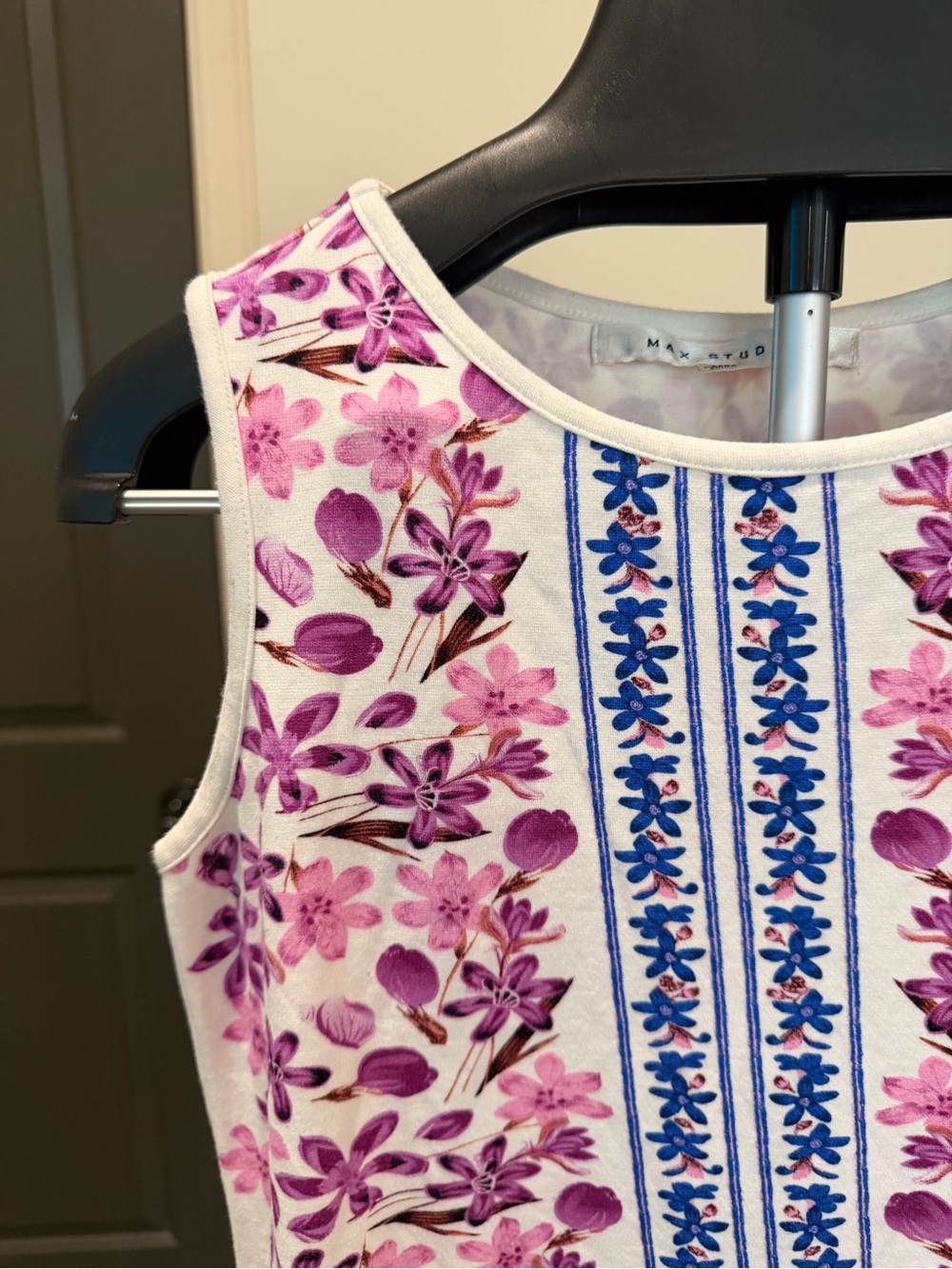 Max Studio White Pink Purple Floral Shift Dress XS - Picture 7 of 16